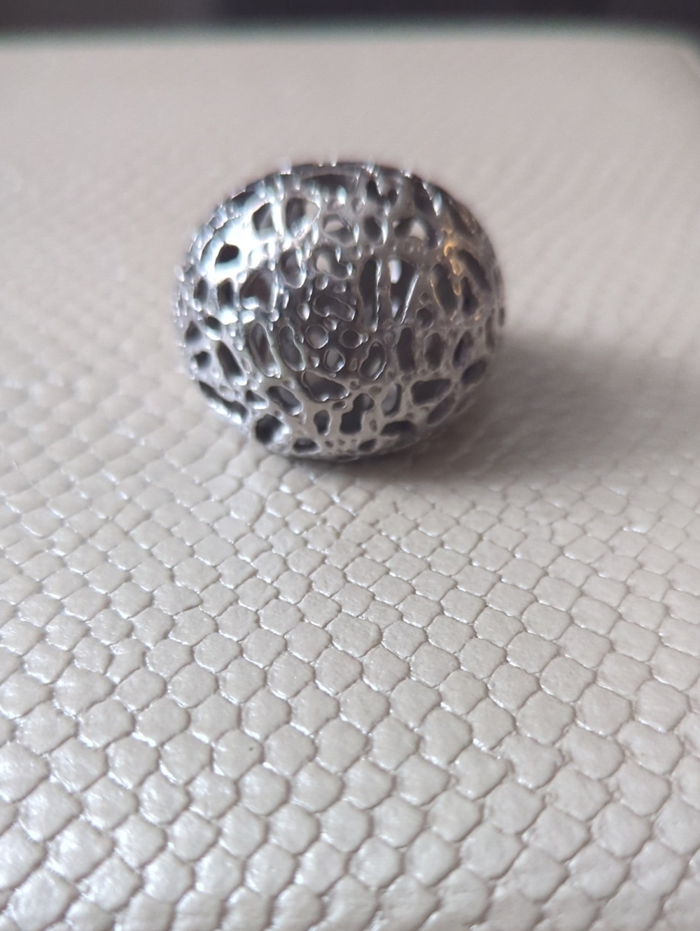 Stainless Steel Textured Dome Ring